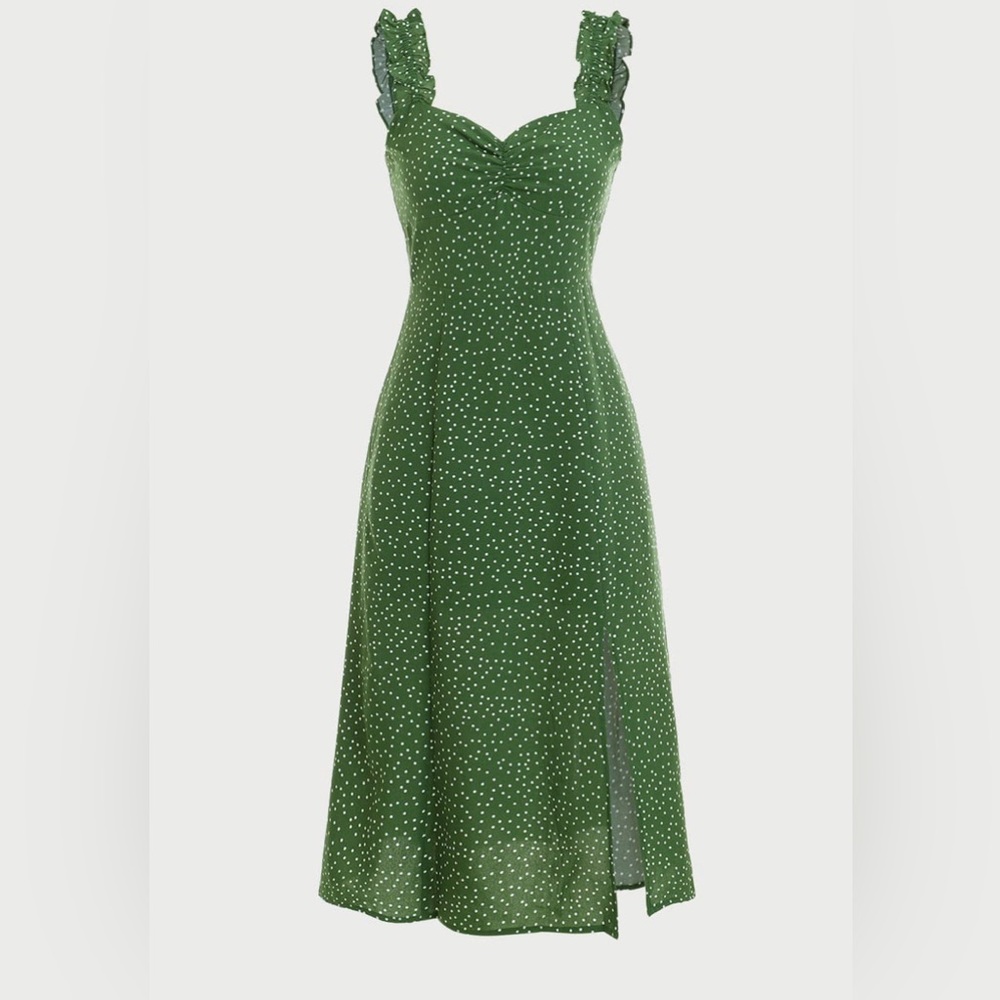 Rihoas green midi dress